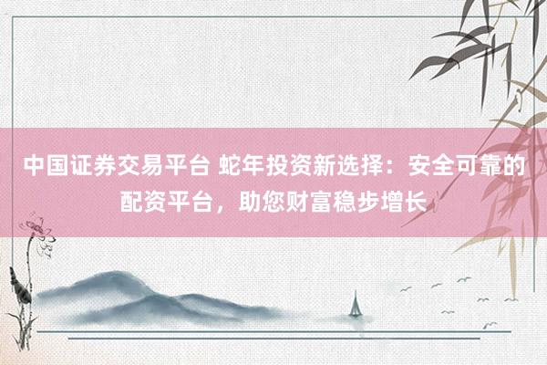 中国证券交易平台 蛇年投资新选择：安全可靠的配资平台，助您财富稳步增长